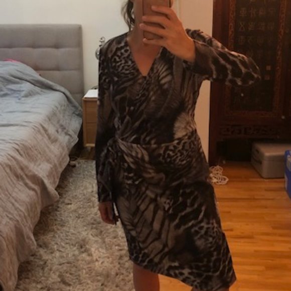 Frank Lyman animal print wrap dress - Picture 1 of 6